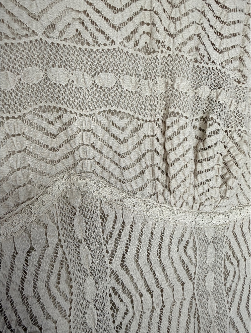 Rabbit Rabbit Rabbit Lace Boho Babydoll Dress 20W Off White Ruffle Sleeve - Picture 2 of 6